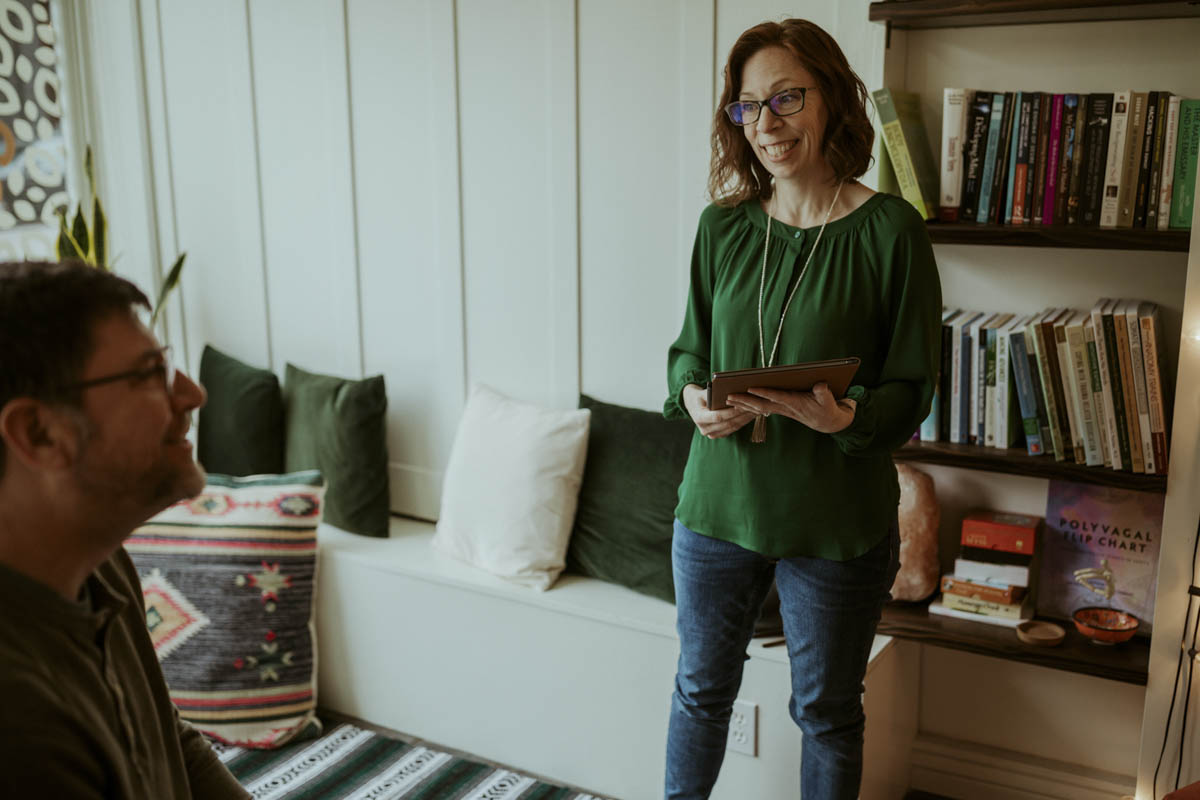 Two therapists discuss case conceptualization during a training consultation.